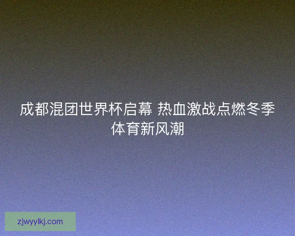 成都混团世界杯启幕 热血激战点燃冬季体育新风潮